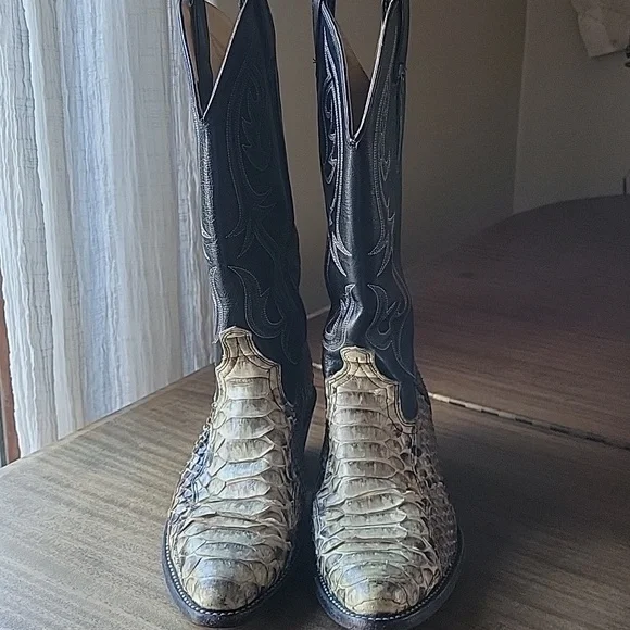 Dingo Snake Skin & Leather Western Cowboy Boots - Python Skin Boots Style 5130 - Picture 2 of 8